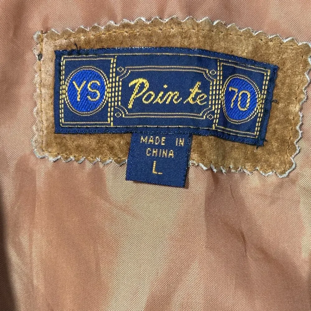 Y2K Vtg Suede Vest Mens L Womens XL Leather Colorblock Western Cowboy Cowgirl